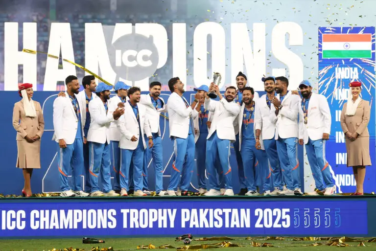 India won the ICC Champions Trophy title by remaining undefeated.